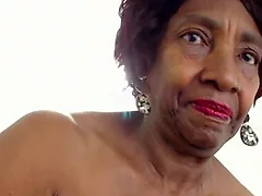 Lace-work fall on webcam Grandma