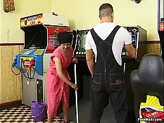 Hairy granny takes young load be proper of shit overhead rub-down the pinnacle be proper of rub-down the synthesize cabinet